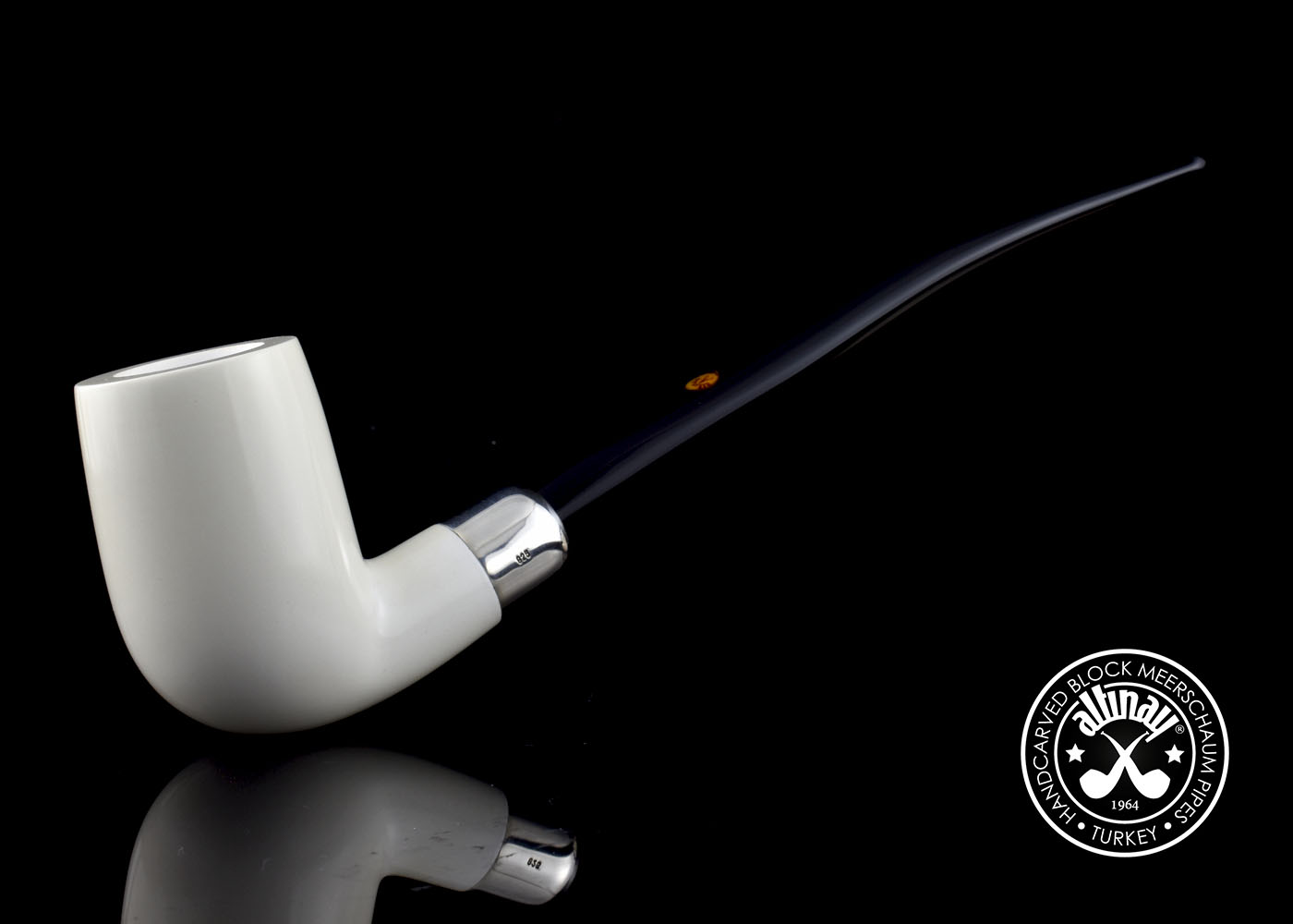 altinay-spigot-army-billiard-silver-army-meerschaumpfeife-gerade-silber image 1