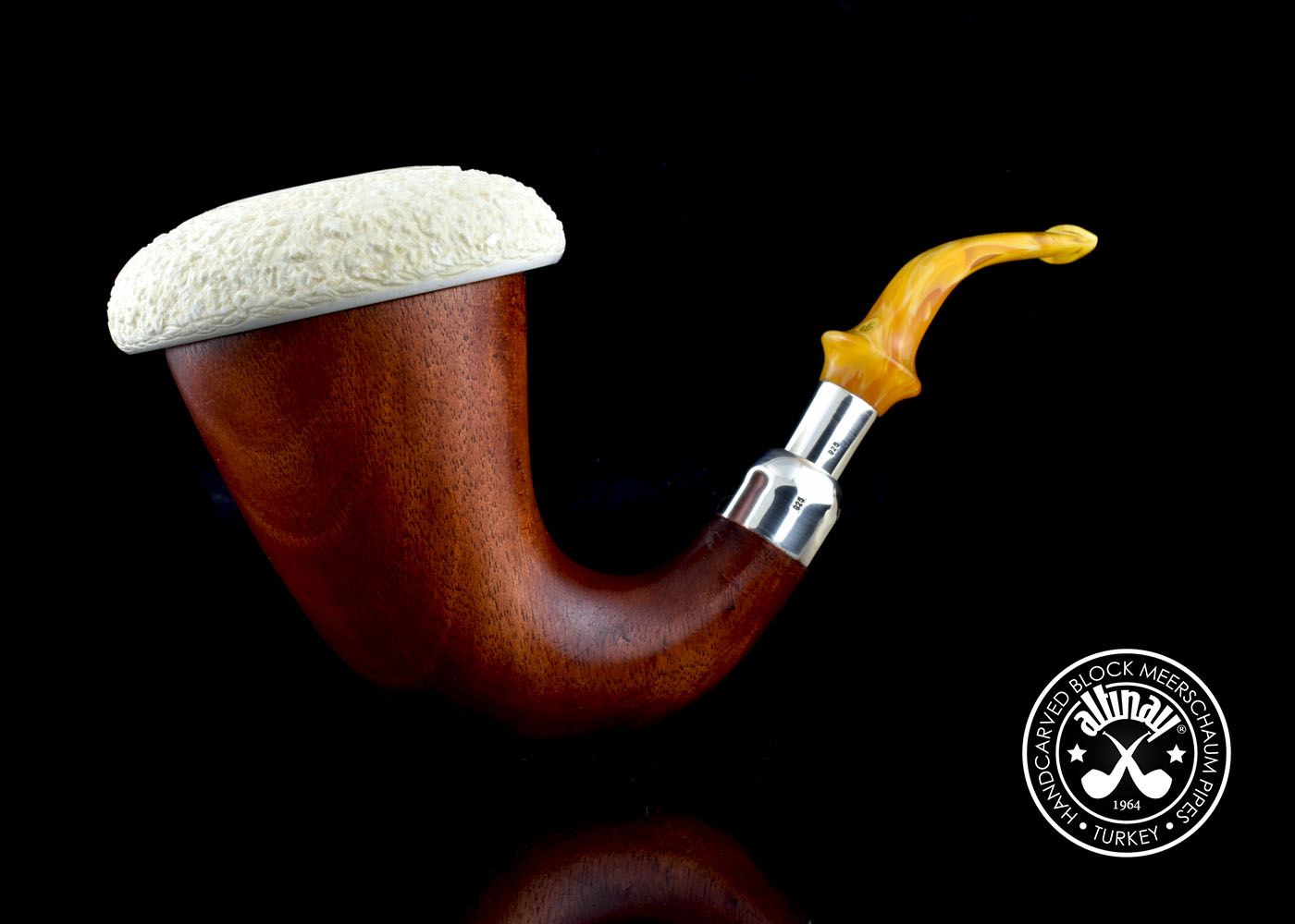 altinay-calabash-pfeife-okoume-silber-spigot-gro-meerschaum image 2