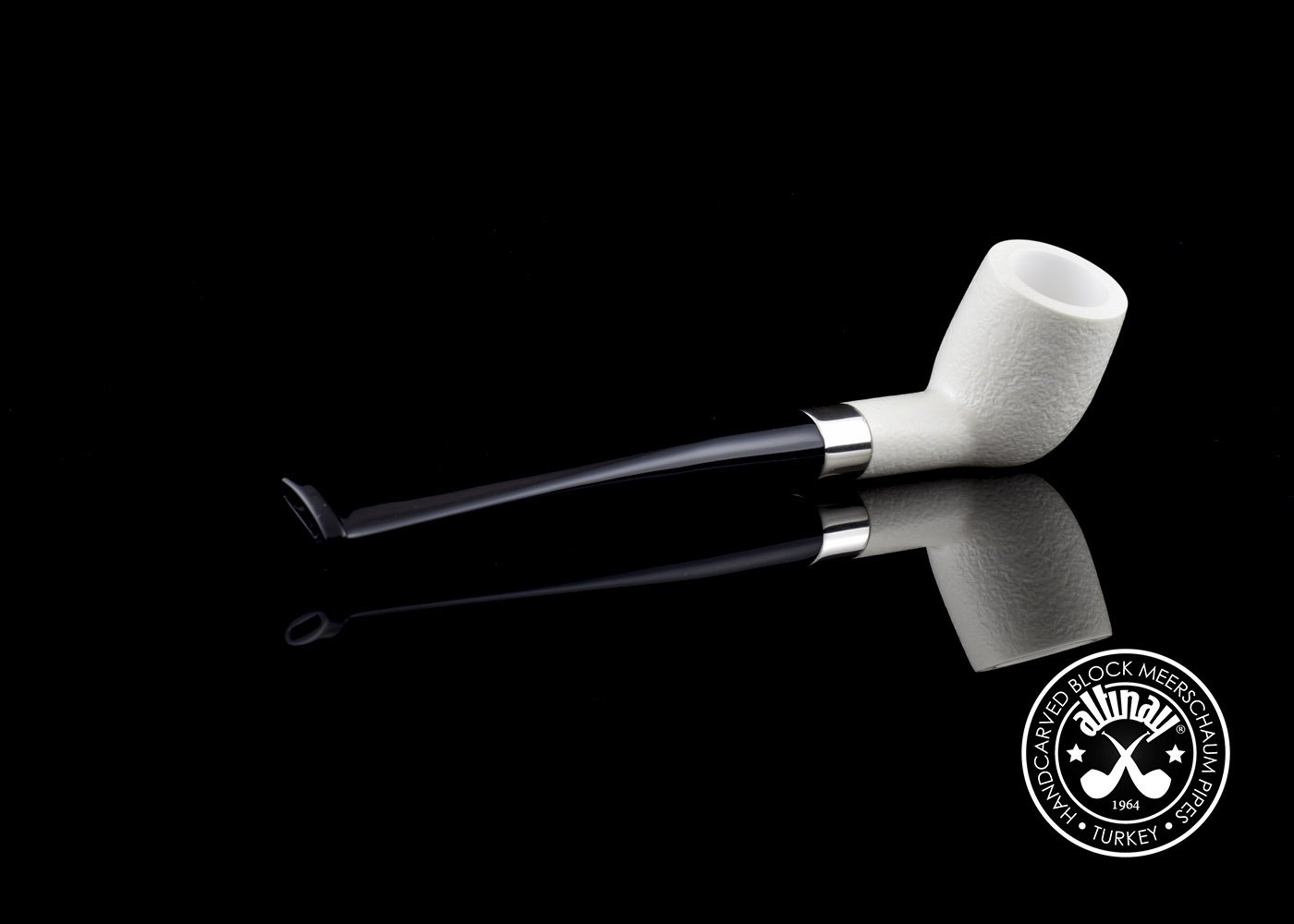 altinay-classic-bing-billiard-meerschaumpfeife-silberring image 1