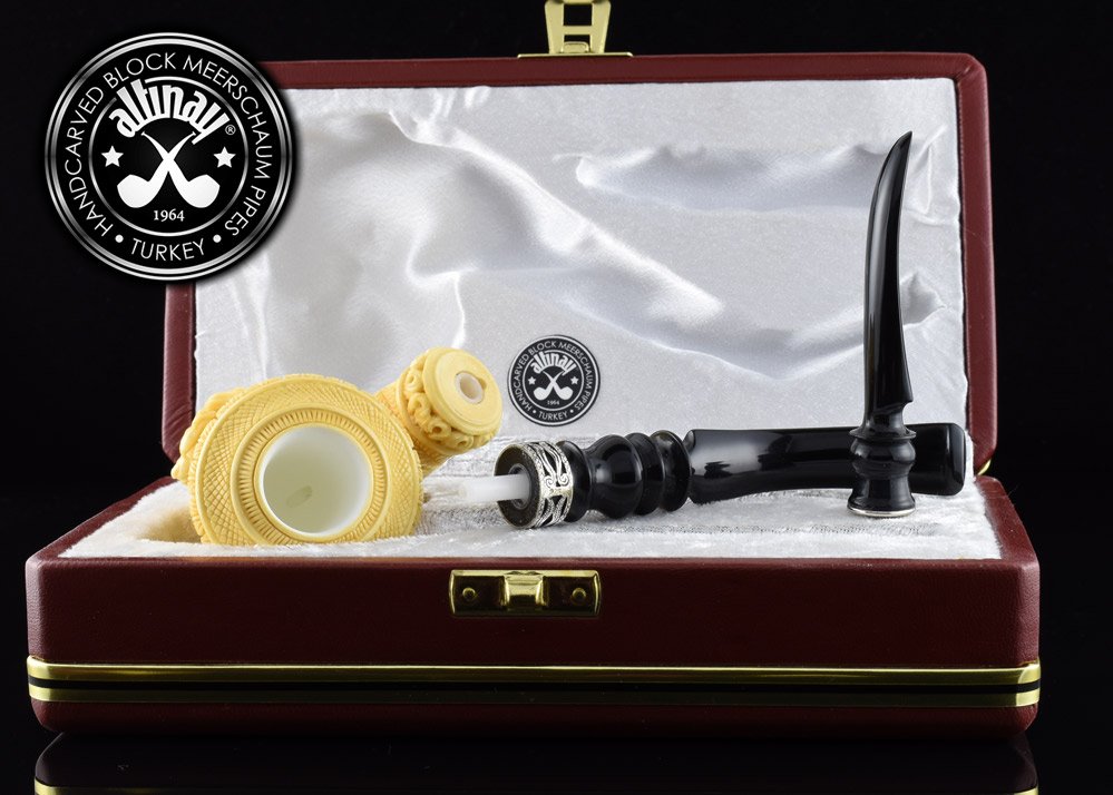 altinay-calabash-pferd-meerschaumpfeife-silberring-mit-stopfer-set image 8