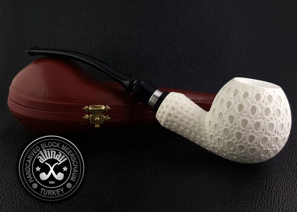 altinay-classic-apple-churchwarden-meerschaumpfeife-silberring image 1