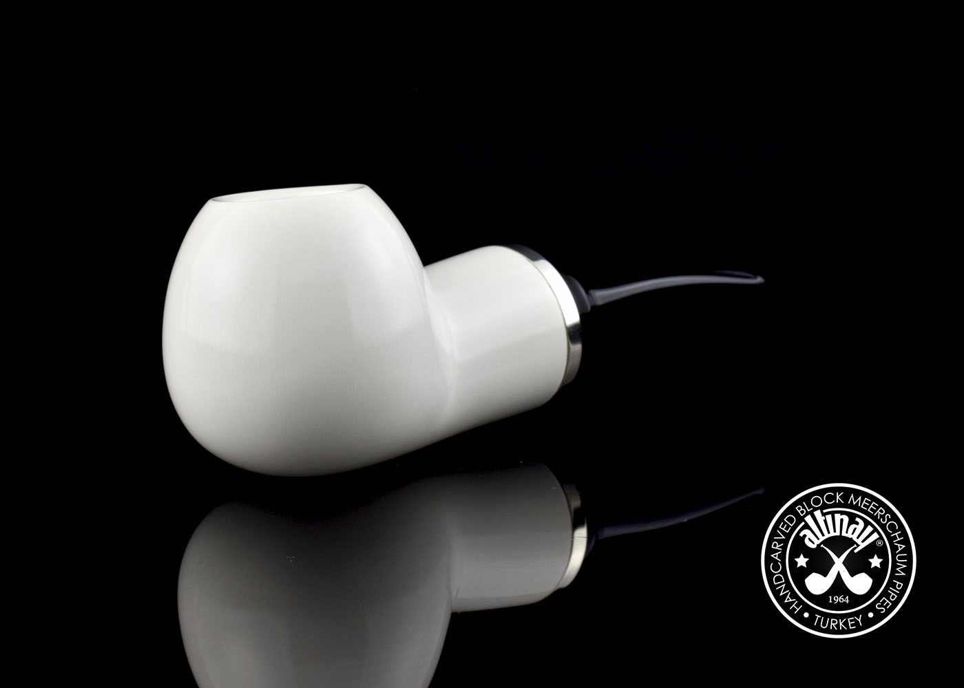 altinay-reverse-calabash-apple-pfeife-silber-army-meerschaum image 1