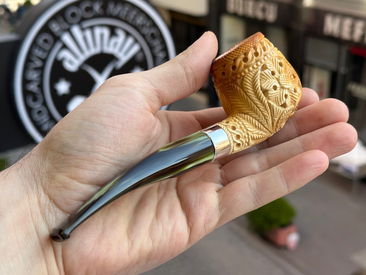 altinay-calcined-billiard-meerschaumpfeife-silberring image 2