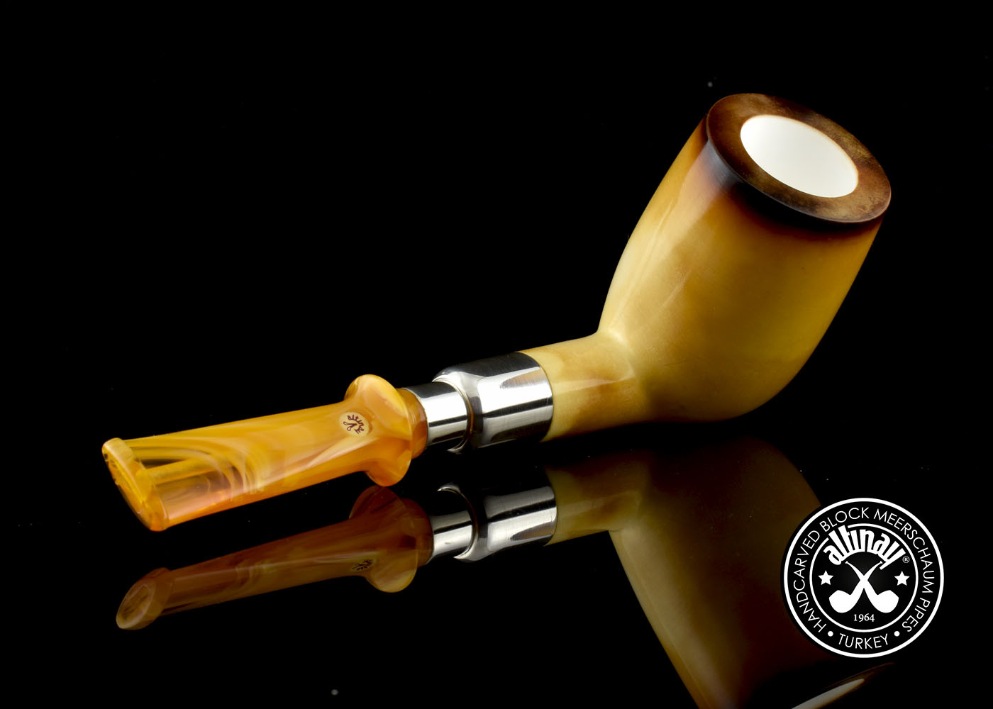 altinay-calcined-billiard-meerschaumpfeife-silber-spigot-wei image 8