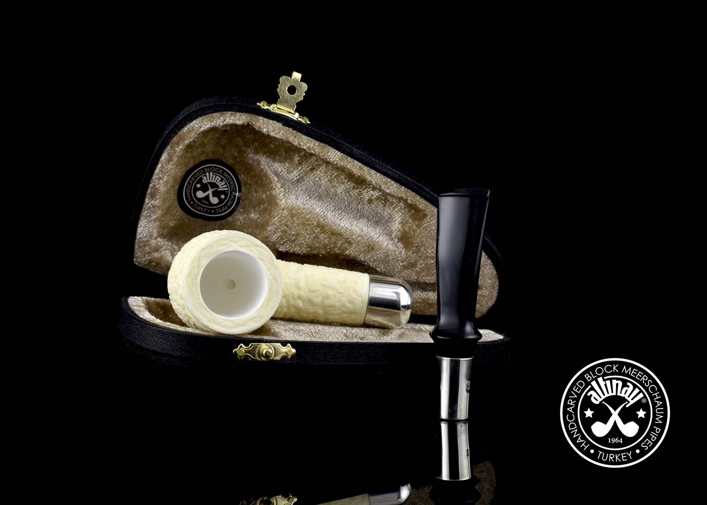 altinay-spigot-meerschaumpfeife-billiard-army-silber image 2