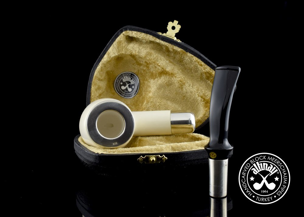 altinay-spigot-bent-billiard-meerschaumpfeife-silber-gebogen image 6