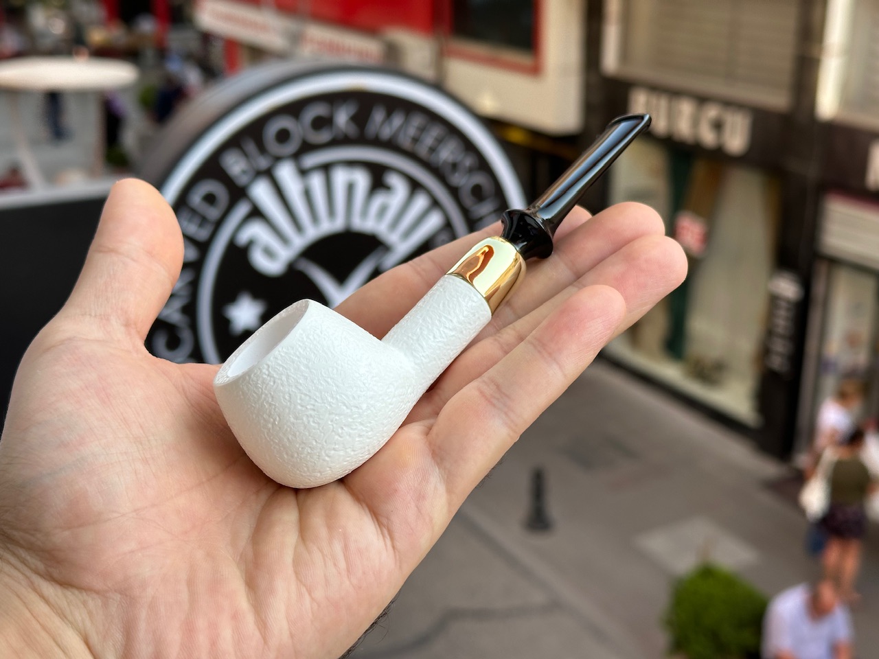altinay-spigot-apple-brass-army-meerschaumpfeife image 1