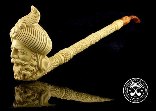 altinay-classic-sultan-saxophone-meerschaumpfeife-natur-handgeschnitzt image 1