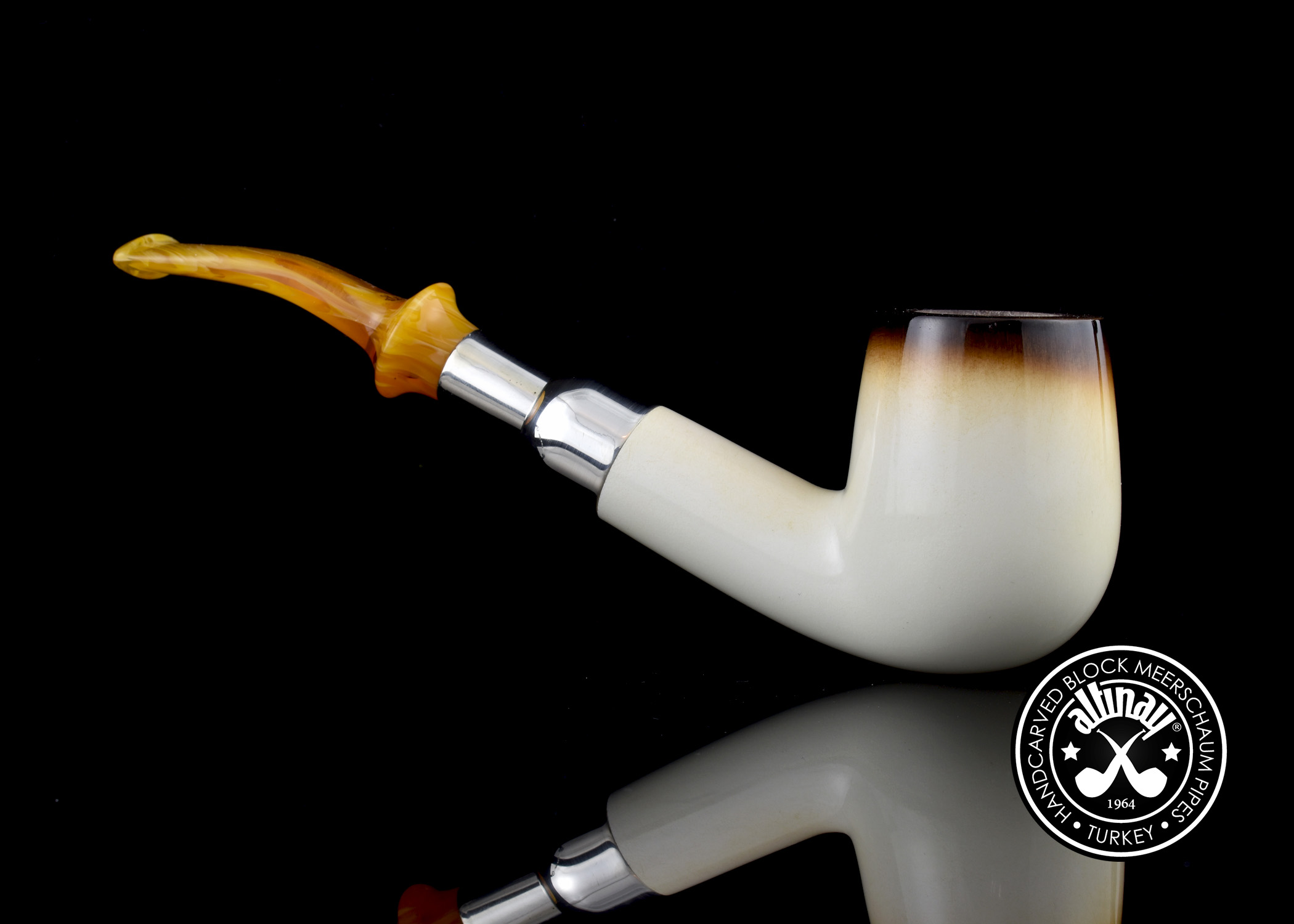 altinay-lee-van-cleef-bent-billiard-meerschaumpfeife-silber-spigot image 3