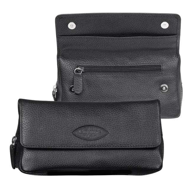 comoy-s-tabakbeutel-leder-schwarz-1-pfeife-pouch-combo image 1