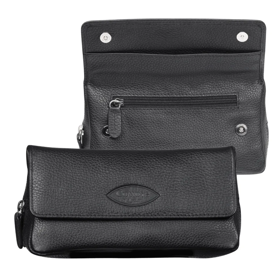 comoy-s-tabakbeutel-leder-schwarz-1-pfeife-pouch-combo image 1