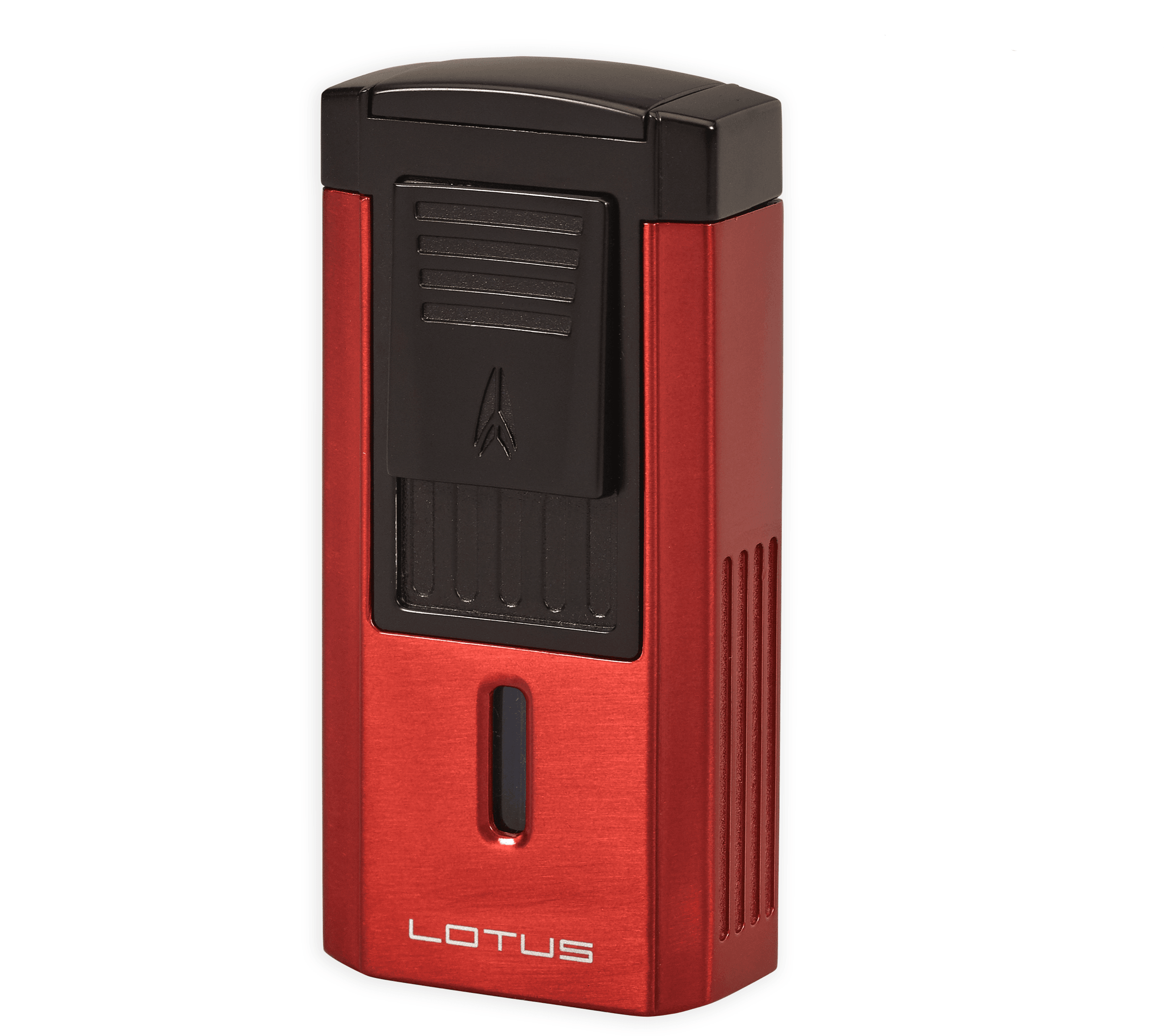 lotus-duke-v-zigarrenfeuerzeug-3-flammen-rot-schwarz-mit-v-cut image 1