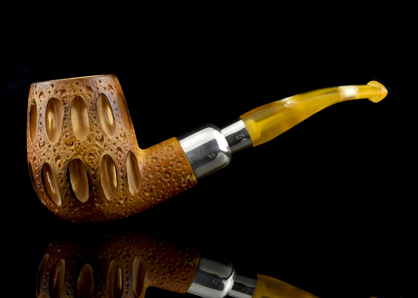 altinay-spigot-billiard-meerschaumpfeife-silber-tabakpfeife-glatt-2 image 2