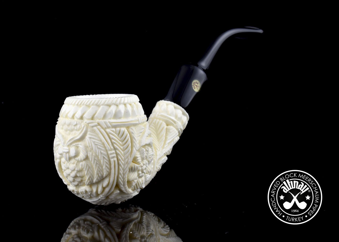 altinay-classic-bent-apple-meerschaumpfeife-eulenmotiv image 1