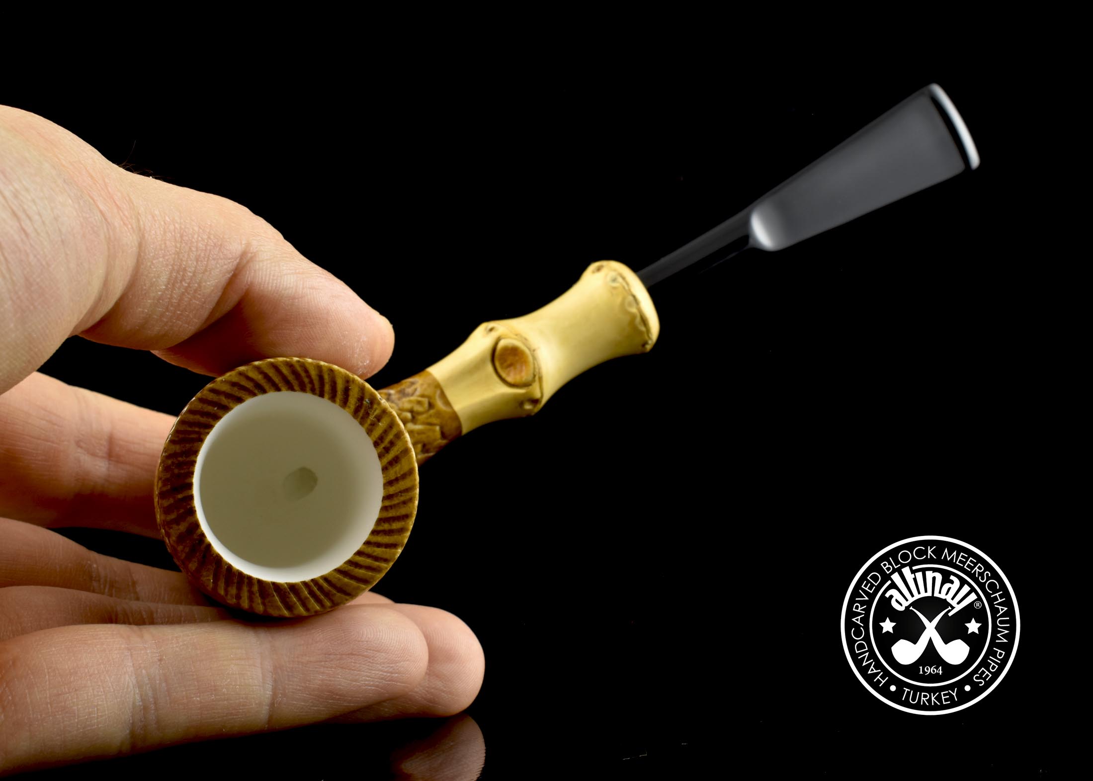 altinay-bamboo-billiard-meerschaumpfeife-eulenmotiv image 6