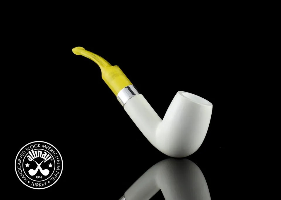 altinay-classic-bent-billiard-meerschaumpfeife-mit-silberring image 1