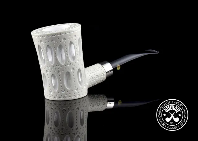 altinay-classic-latticed-poker-meerschaumpfeife-silberband image 1
