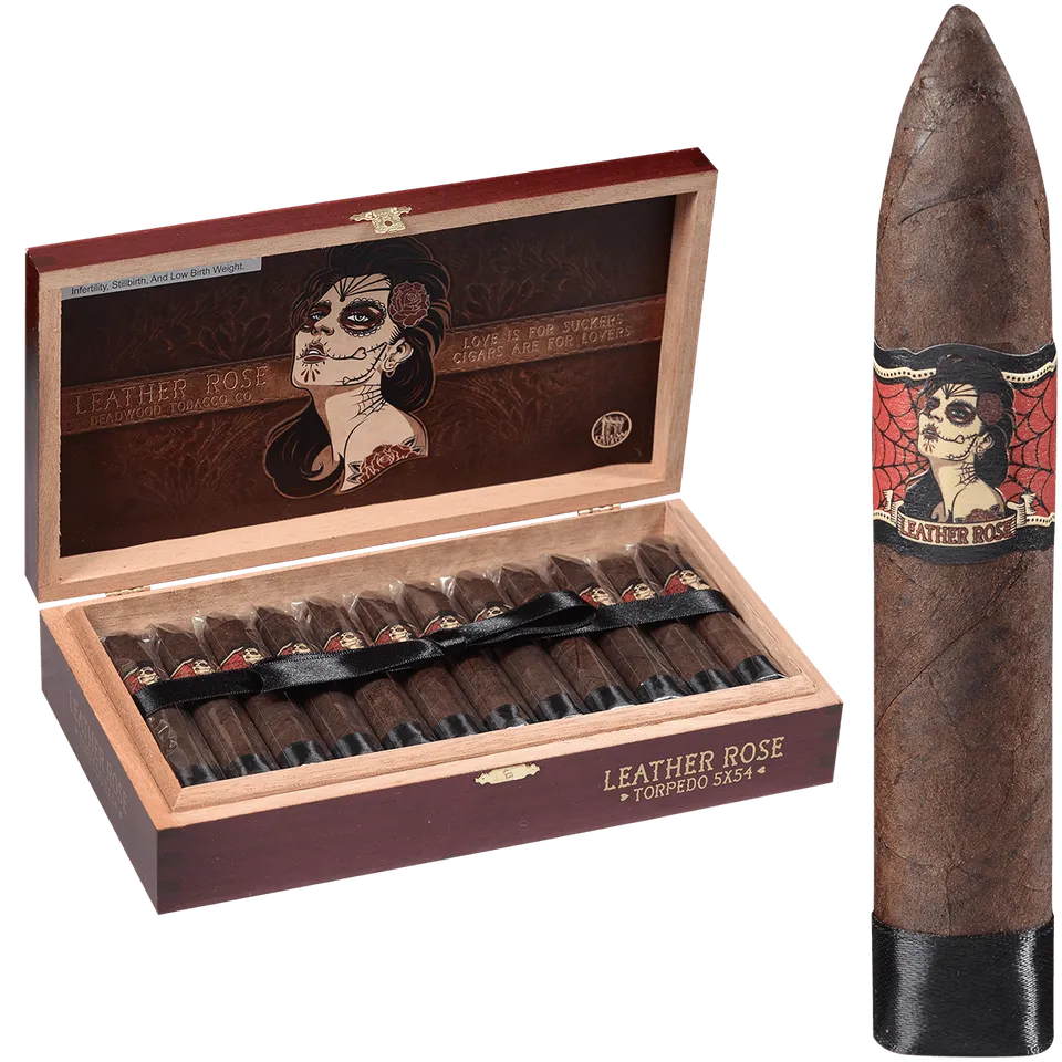 deadwood-leather-rose-torpedo-zigarre-maduro-mittelstark image 1