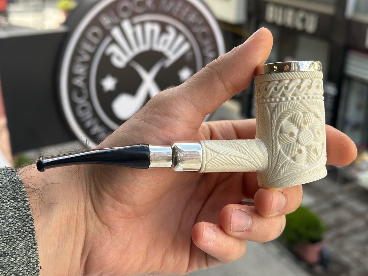 altinay-spigot-cherrywood-meerschaumpfeife-silber image 3