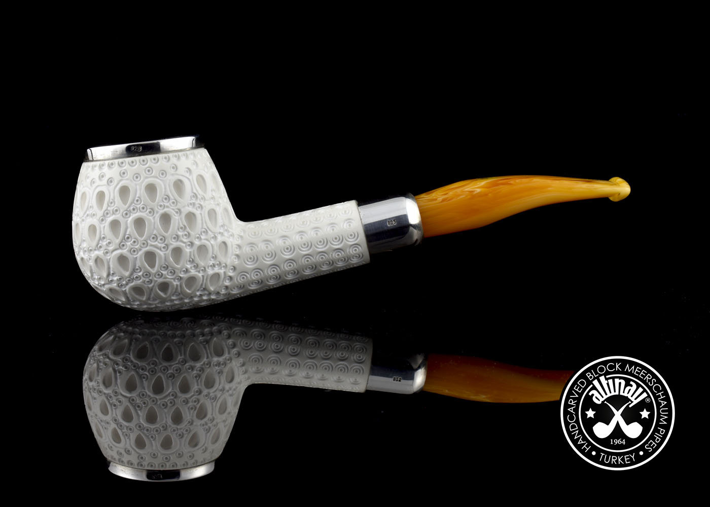 altinay-army-bent-apple-meerschaumpfeife-silber-gebogen image 7