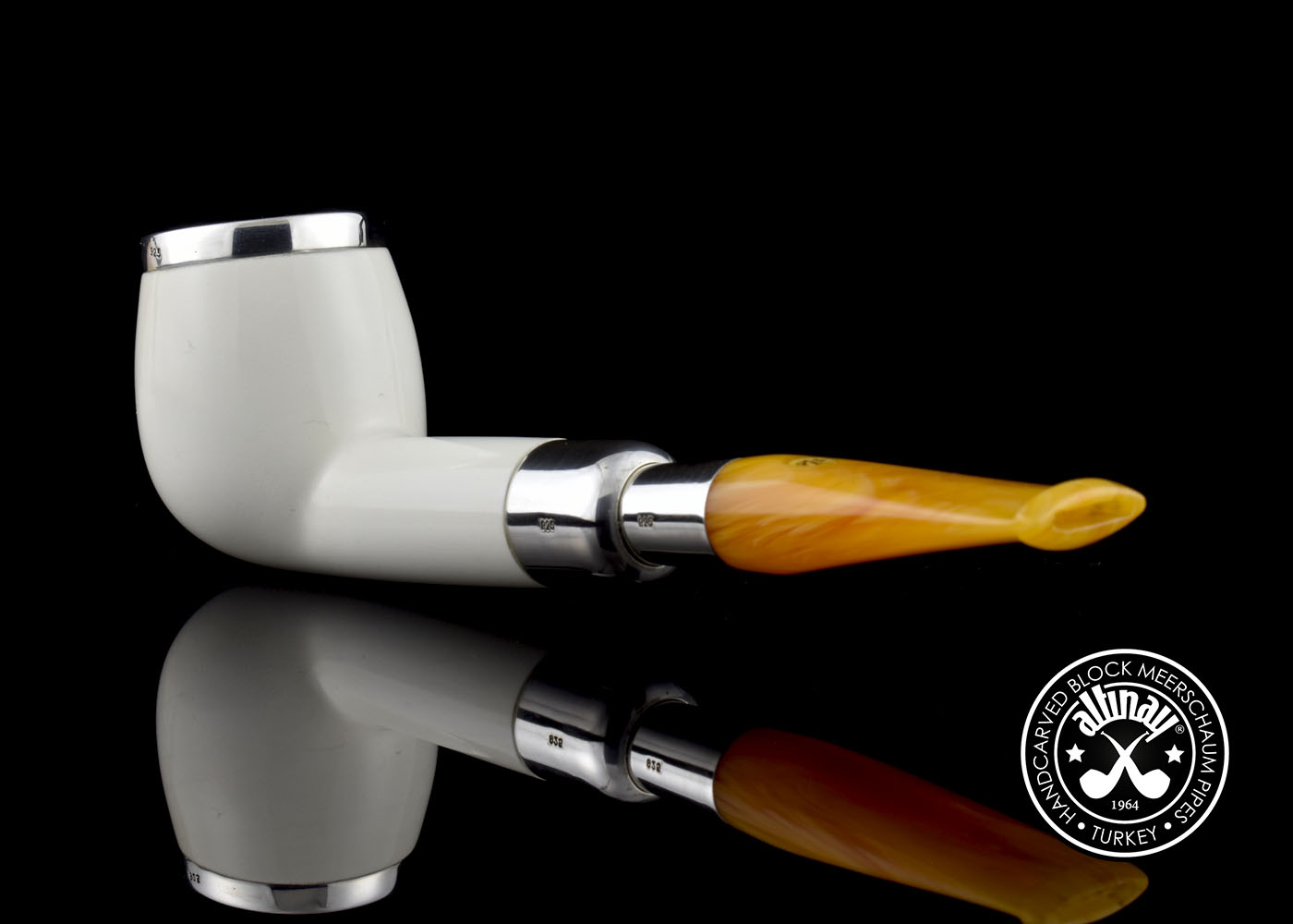 altinay-spigot-billiard-meerschaumpfeife-silber-top-2 image 7
