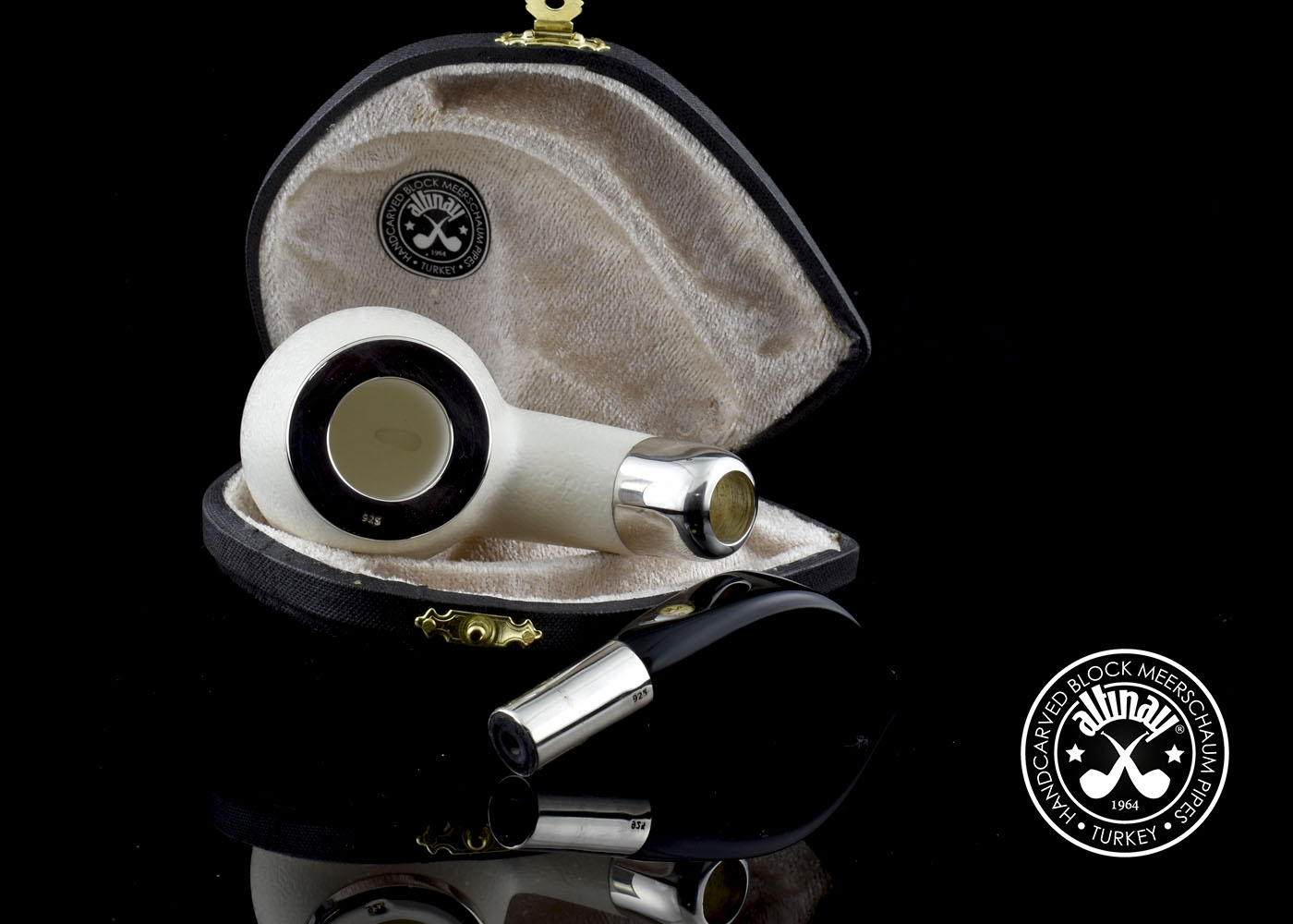 altinay-spigot-bent-brandy-meerschaumpfeife-silber-gebogen image 6