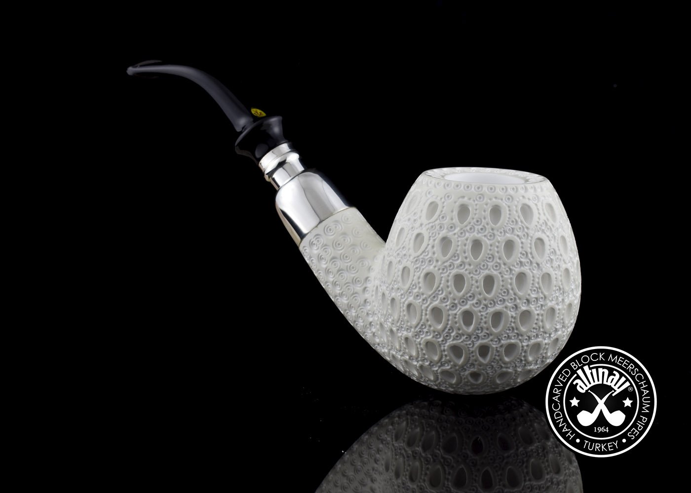 altinay-spigot-bent-apple-meerschaumpfeife-silber-spigot image 1
