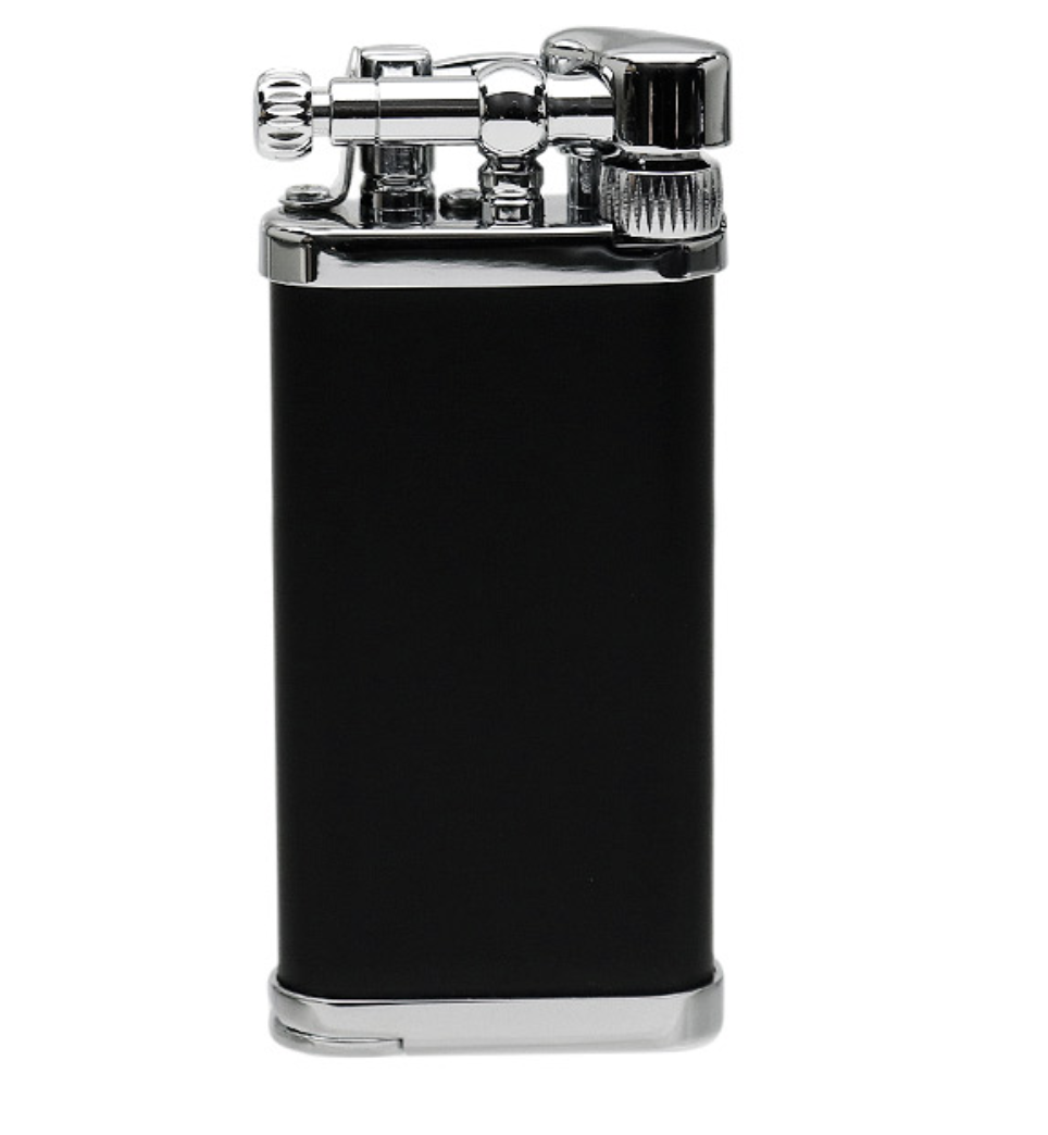 im-corona-old-boy-pfeifenfeuerzeug-black-chrome-mit-stopfer image 2