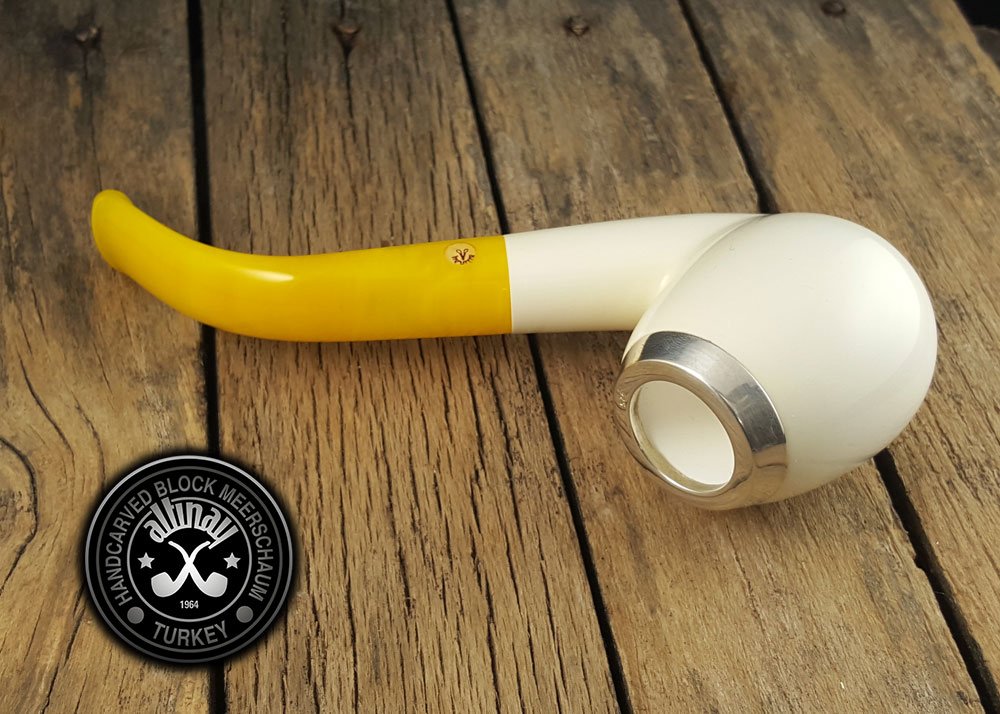 altinay-classic-bent-meerschaumpfeife-silberkappe-etui-2 image 5