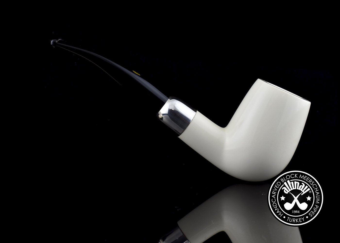 altinay-spigot-army-bent-billiard-pfeife-meerschaum-silber image 5