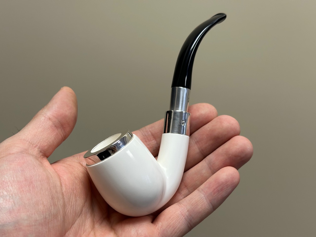 altinay-spigot-egg-meerschaumpfeife-silber-top-silber image 1