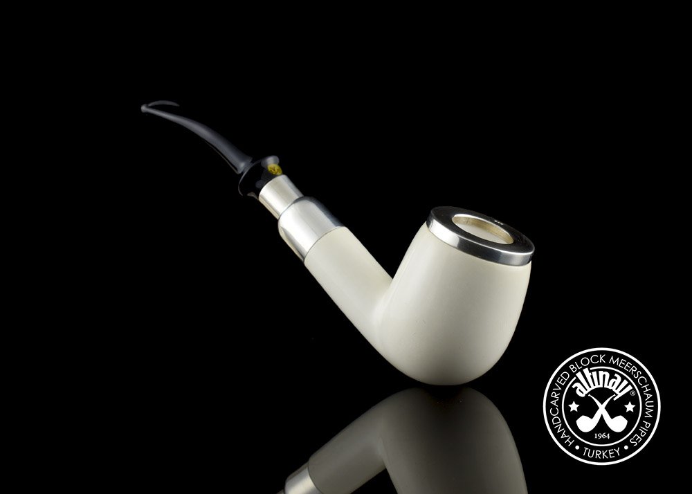 altinay-spigot-bent-billiard-meerschaumpfeife-silber-gebogen image 3