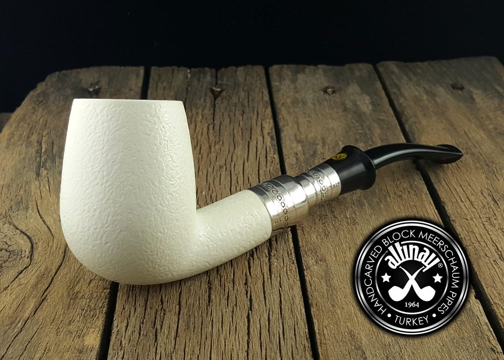 altinay-classic-bent-meerschaumpfeife-silber-mit-etui image 2