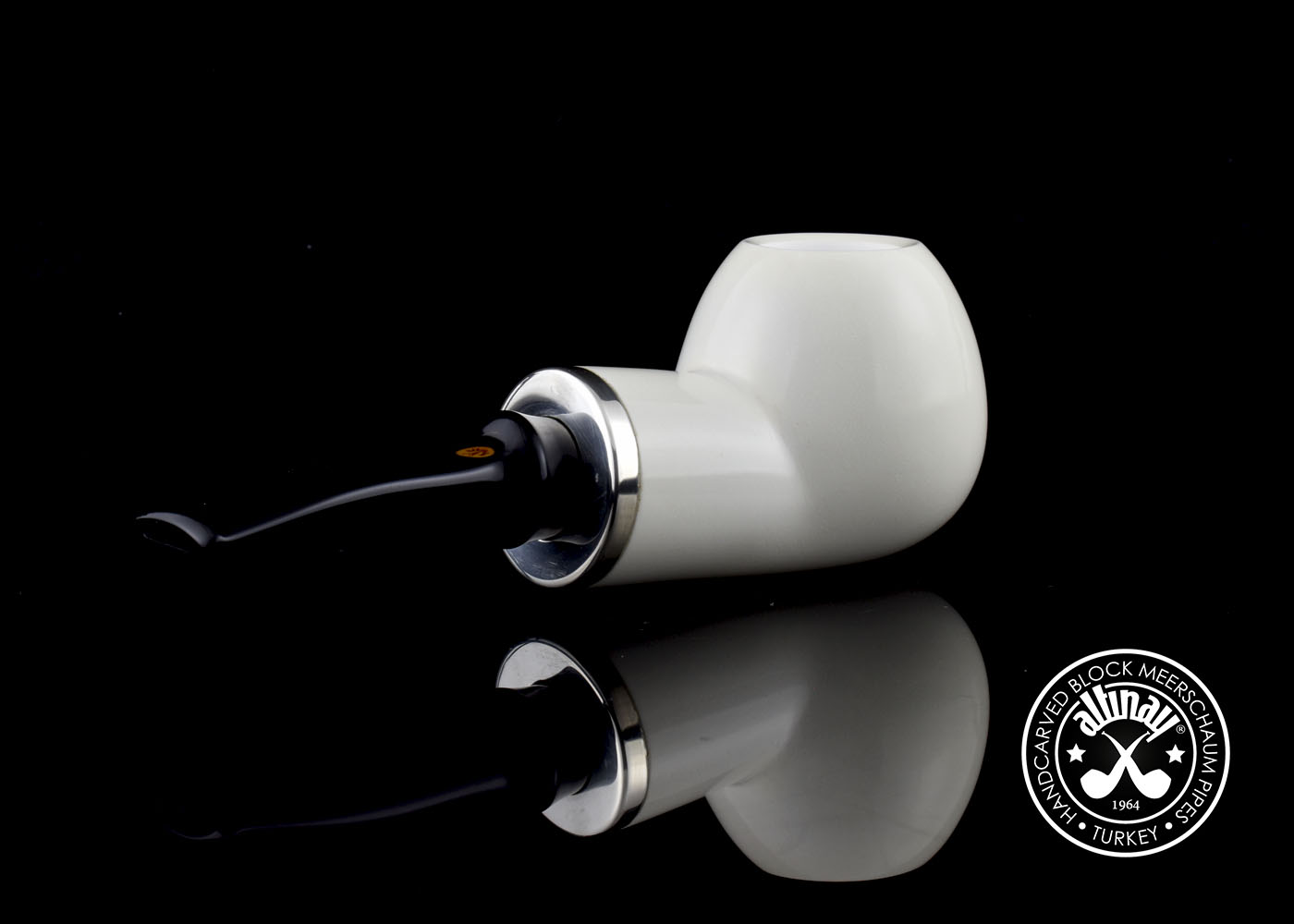 altinay-reverse-calabash-apple-pfeife-silber-army-meerschaum image 5