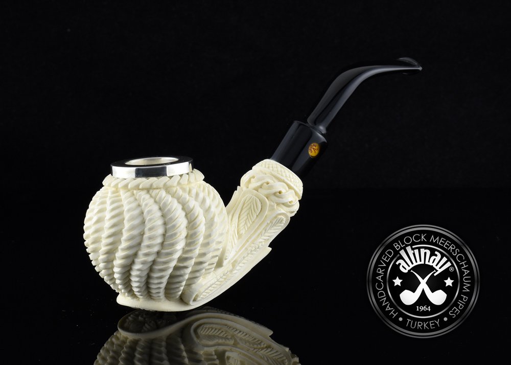 altinay-classic-wicker-meerschaumpfeife-silberdeckel-geflochten image 2