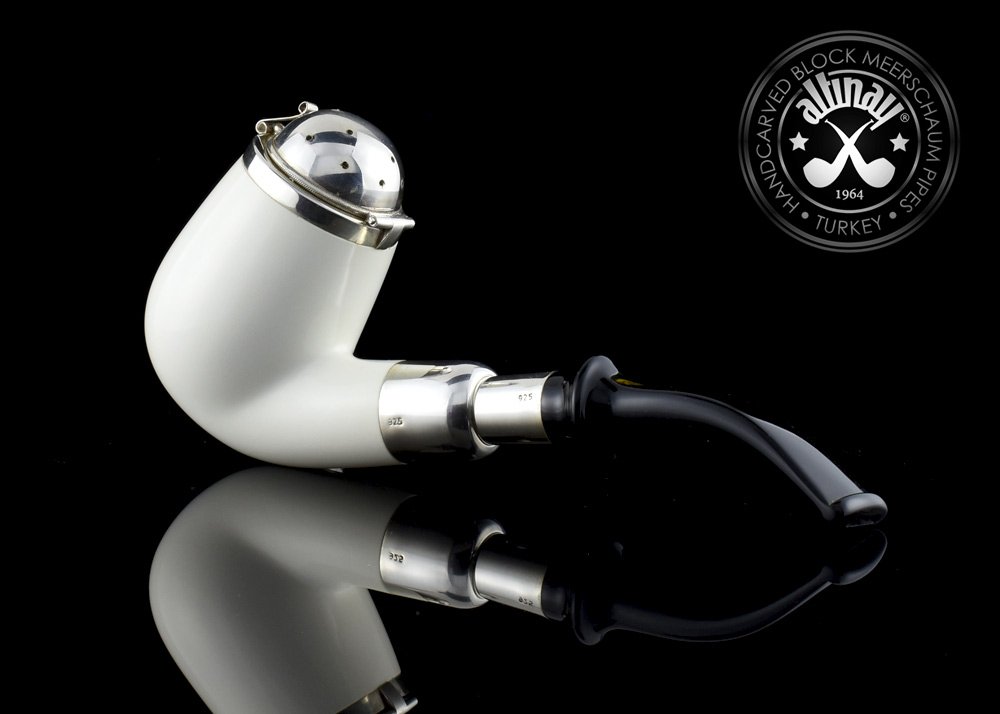 altinay-spigot-bent-billiard-meerschaumpfeife-22841-silber image 4