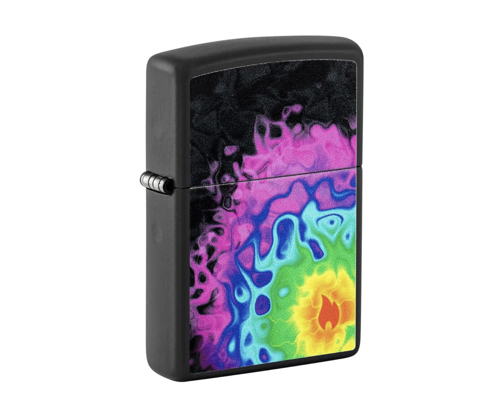 zippo-flame-pattern-feuerzeug-schwarz-matt-nachf-llbar image 1