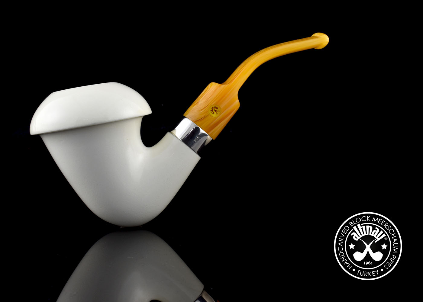 altinay-calabash-meerschaumpfeife-silberband-gebogen image 6
