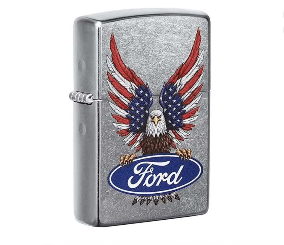 zippo-ford-logo-eagle-feuerzeug-street-chrome-benzin image 1