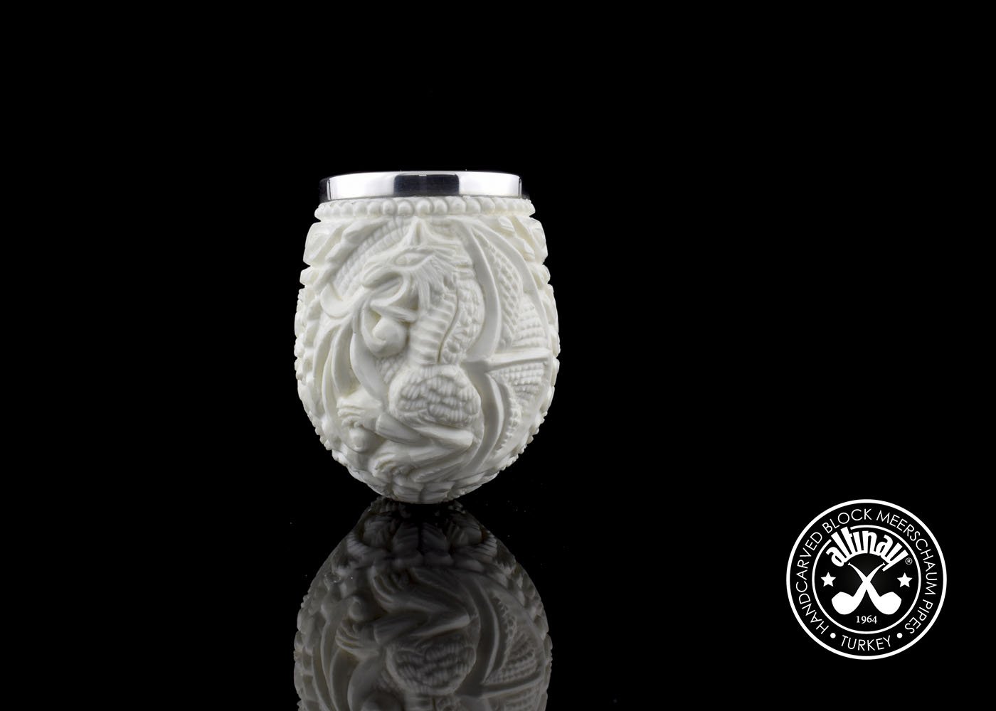 altinay-spigot-apple-meerschaumpfeife-drache-silber image 4