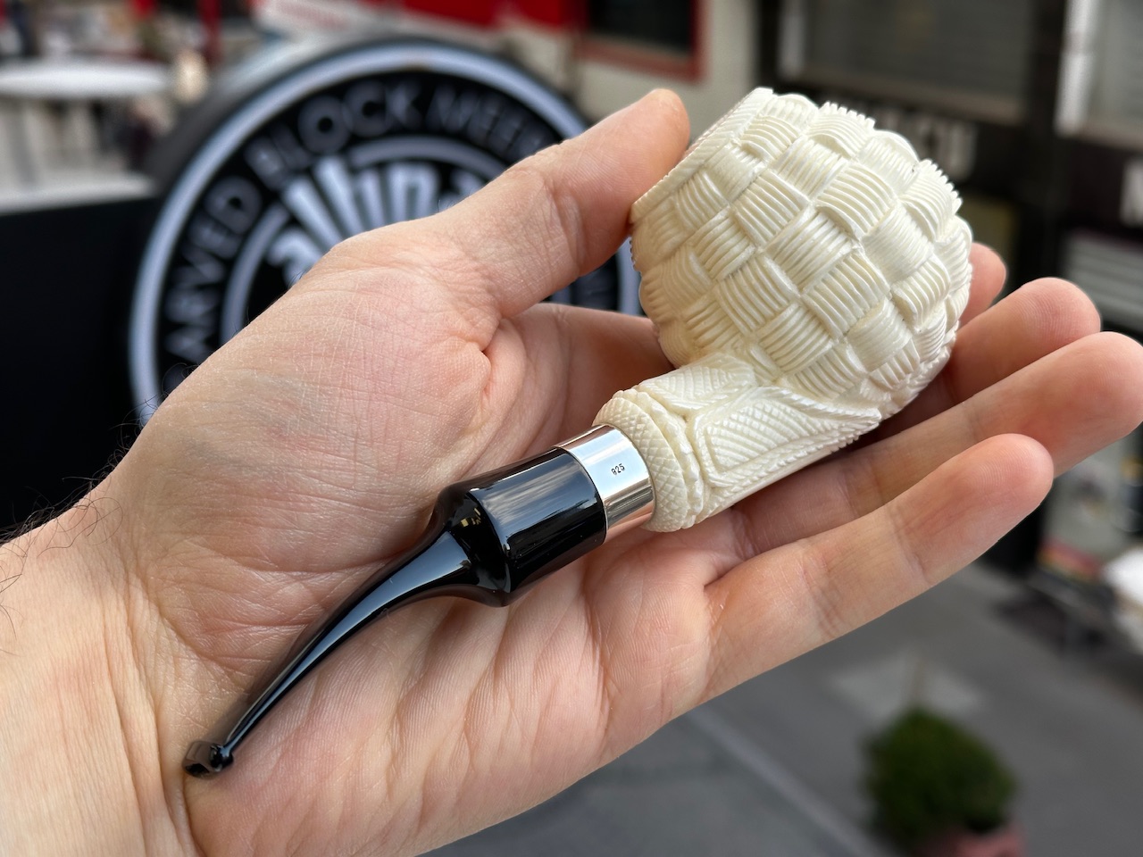 altinay-classic-wicker-apple-silber-meerschaumpfeife-geflochten image 2
