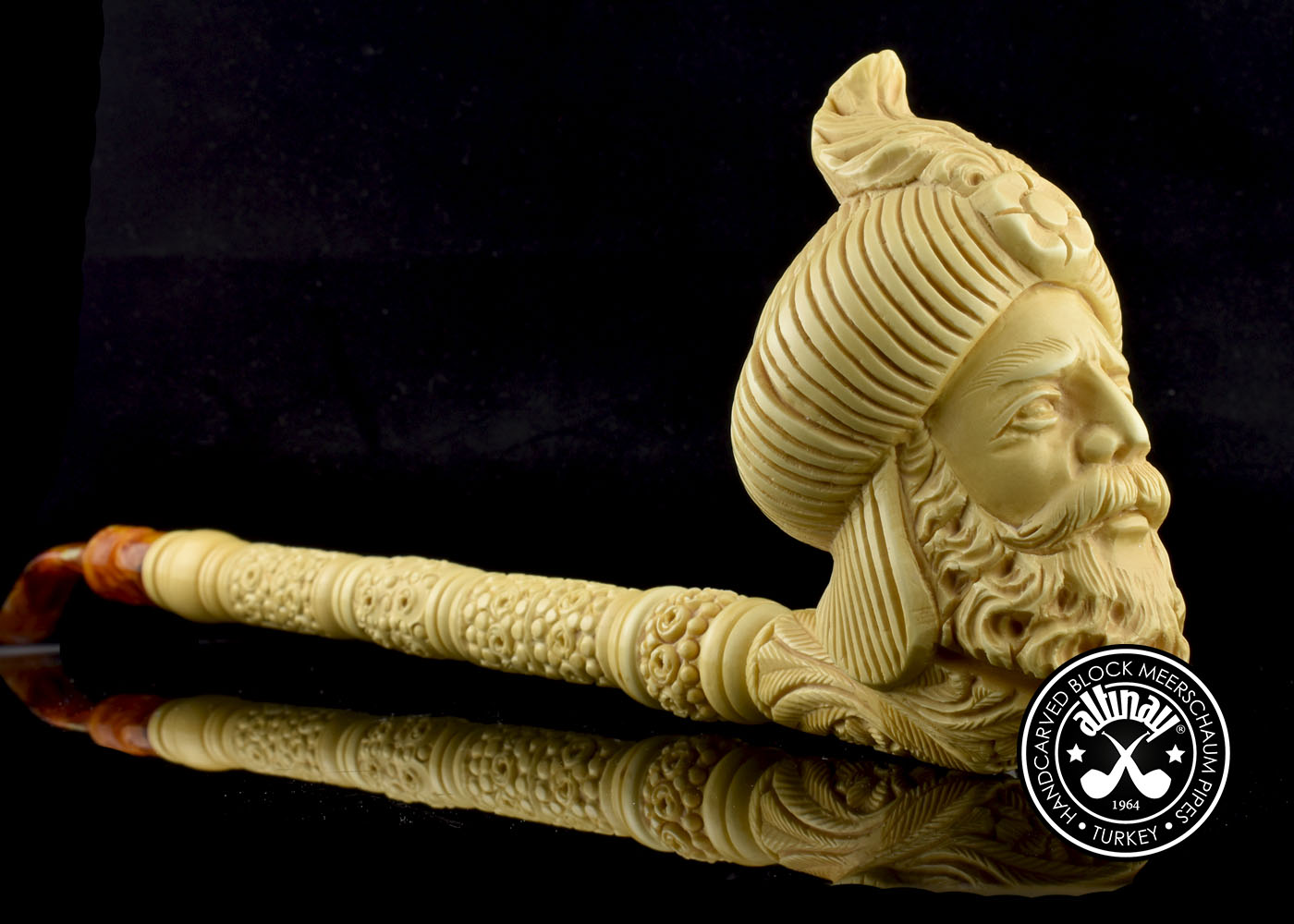 altinay-classic-sultan-saxophone-meerschaumpfeife-natur-handgeschnitzt image 6