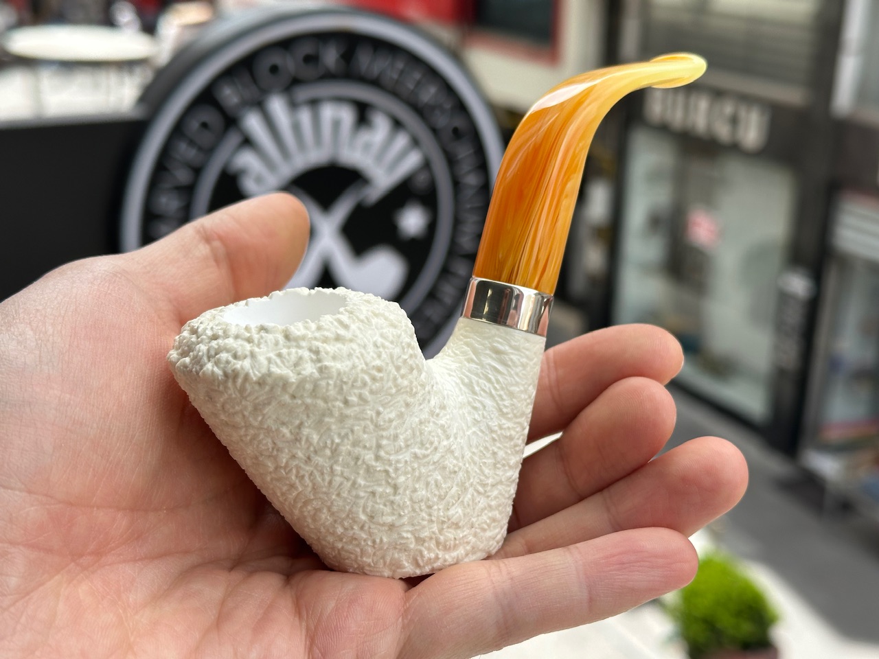altinay-classic-sitter-meerschaumpfeife-silberband image 1