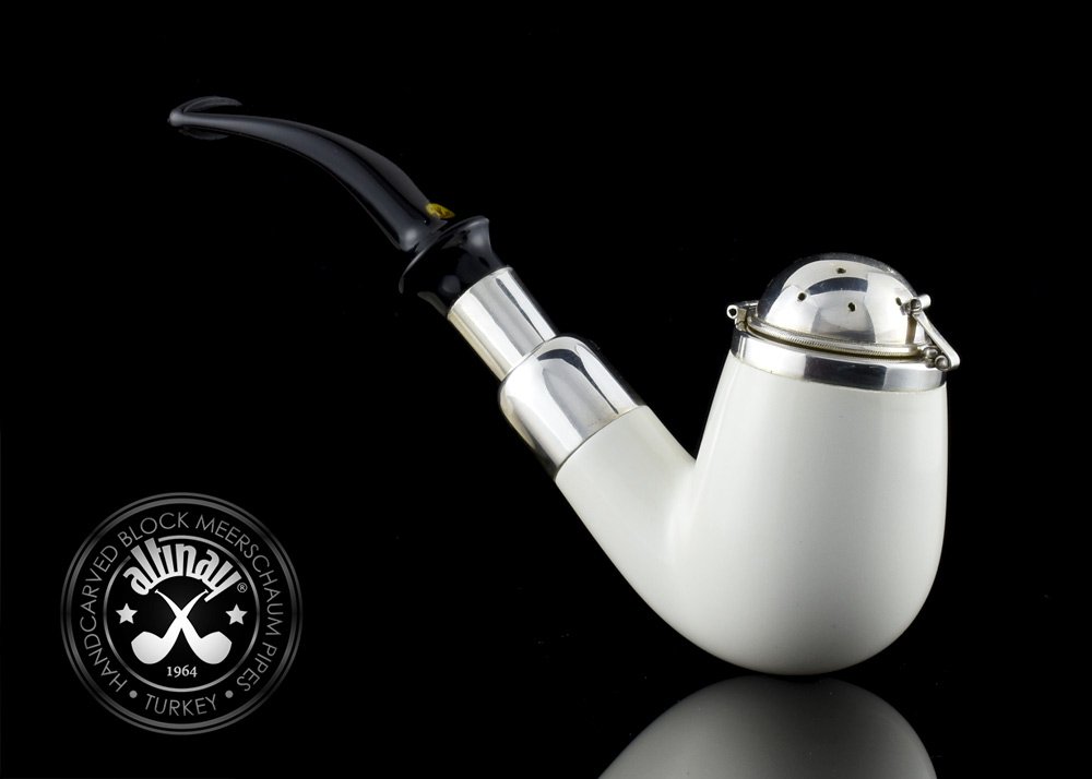 altinay-spigot-bent-billiard-meerschaumpfeife-22841-silber image 7