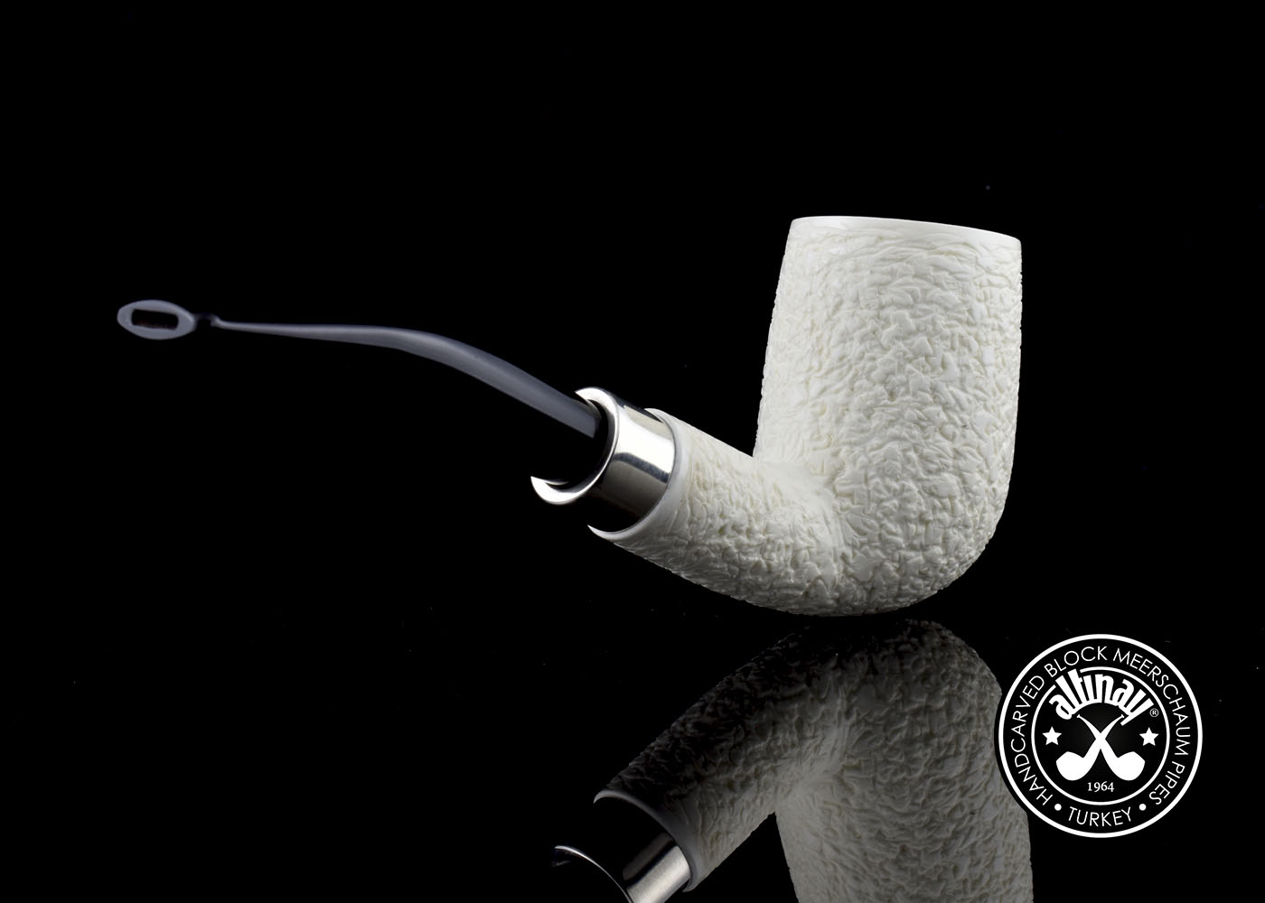 altinay-spigot-army-bent-billiard-meerschaumpfeife-silber image 4