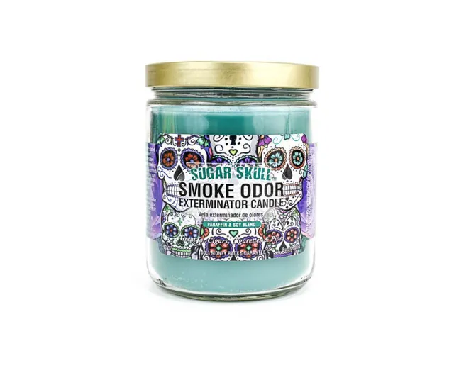 smoke-odor-exterminator-sugar-skull-duftkerze-13oz-herrenduft image 1