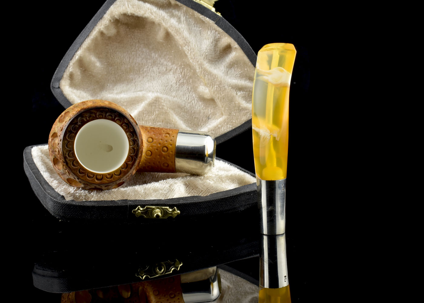 altinay-spigot-billiard-meerschaumpfeife-silber-tabakpfeife-glatt-2 image 8