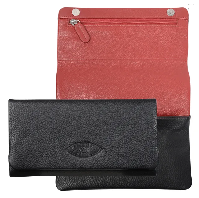 comoy-s-tabakbeutel-leder-rollup-schwarz-rot-1er image 1