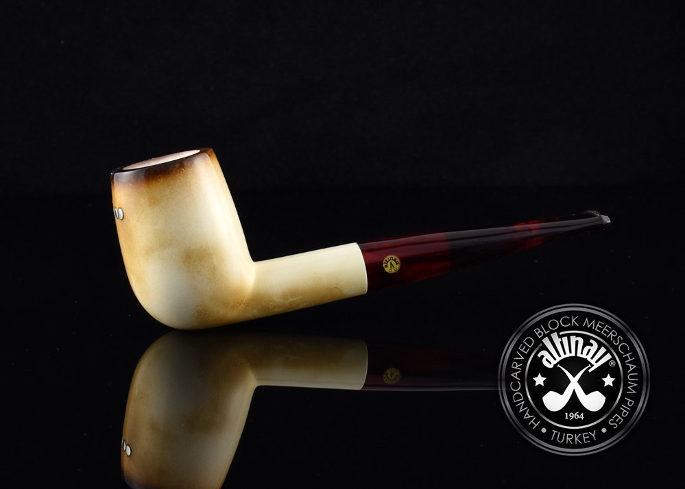 altinay-calcined-billiard-meerschaumpfeife-silbereinlage image 2