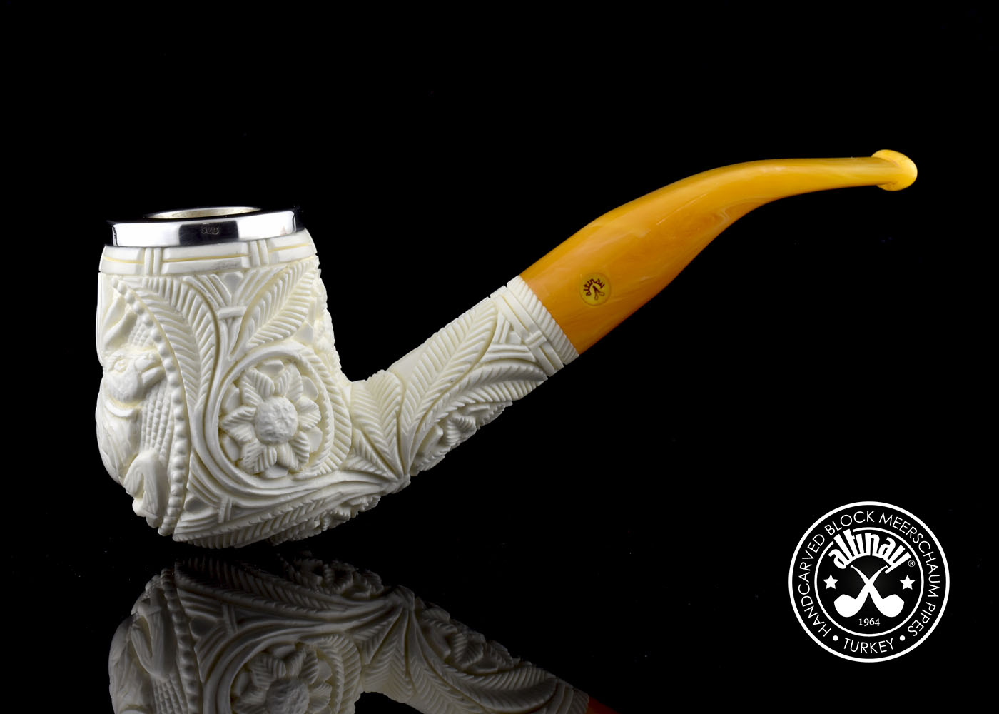 altinay-bent-billiard-meerschaumpfeife-hirschmotiv image 2